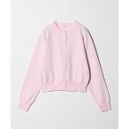 カーディガン コットンブレンド コンパクトクルーネック カーディガン ウォッシャブル レディース