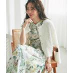 ショッピングフラワー ワンピース 「お上品着映え」エンブロイダリーフラワープリントワンピース