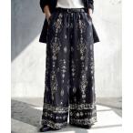 パンツ 総柄 ロング ワイドパンツ レディース