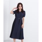 「NATURAL BEAUTY BASIC」 半袖ワンピース SMALL ネイビー レディース