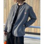 「DANTON」 ノーカラージャケット 36 ダークグレー レディース