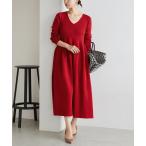 「VERMEIL par iena」 ニットワンピース FREE レッド レディース