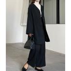 「Louere」 ノーカラーコート MEDIUM ブラック レディース