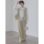 ショッピングジレ セットアップ 折り紙フリルジレ×パンツ セットアップ レディース