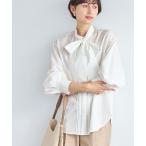 ショッピングリボン ブラウス シャツ ボウタイリボンシャツ/花粉ガード・防シワ レディース