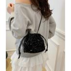 ショッピングスパンコール ショルダーバッグ バッグ スパンコール巾着ショルダーバッグ レディース