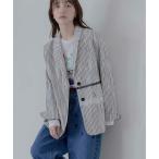 ジャケット テーラードジャケット テープ＆レースギンガムチェック テーラードジャケット レディース