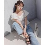 「NATURAL BEAUTY BASIC」 半袖ブラウス MEDIUM オフホワイト レディース
