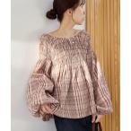 ブラウス シャツ チェックシャーリングブラウス レディース