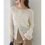 ショッピングフラワー tシャツ フラワーカットレースカーディガン レディース