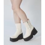 ショッピングブーツ 「ENVYM」 ショートブーツ 22.5cm アイボリー レディース