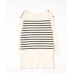 「MUVEIL」 ボーダー柄長袖ニット「