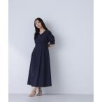 「NATURAL BEAUTY BASIC」 半袖ワンピース SMALL ネイビー レディース