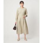 ワンピース ステッチ タック セミフレア ワンピース