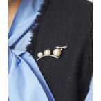 ブローチ フェイクパール＆バー ブローチ レディース