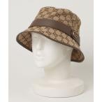 「GUCCI」 GGキャンバス バケットハット M ブラウン レディース