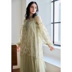 「niana」 長袖ワンピース M グリーン レディース