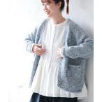 「soulberry」 ニットカーディガン LL ブルー レディース