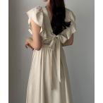 「Louere」 半袖ワンピース X-LARGE アイボリー レディース