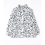 コート アウター ダルメシアン柄　フェイクファーZIPジャケット レディース