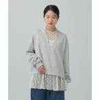 ブラウス シャツ 総レース長袖ペプラム　637690 レディース