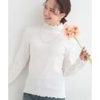 tシャツ 「洗濯機可/S-LL」レイヤードスタイルにも ぽこぽこジャカード ハイネックトップス レディース