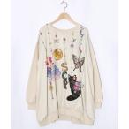 チュニック 153764：スカラーガーランド柄裏毛チュニック