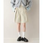 スラックス パンツ ツイルタックハーフパンツ レディース