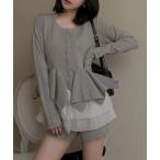 tシャツ ランダムフリルヘムシアードッキングトップス レディース