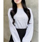 ニット セーター イニシャルビジューロゴニット レディース