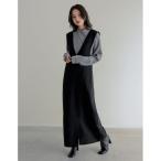 オールインワン 「低身長サイズ有」ツイードラップデザイン風ジャンパースカート レディース