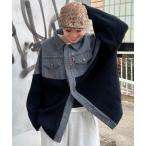 デニムジャケット gジャン ニットドッキングルーズデニムジャケット レディース