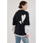 ショッピングtシャツ tシャツ ハートフェイクレイヤードトップス レディース メンズ