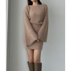 「Louere」 長袖ワンピース SMALL ピンクベージュ レディース
