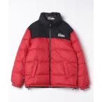 「And A」 「FIRST DOWN」ダウンジャケット LARGE ブラック×レッド メンズ