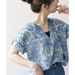 「SHIPS any」 半袖ブラウス ONE SIZE ブルー レディース