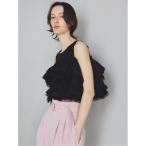 ブラウス シャツ チュールコンビフリルティアードブラウス レディース