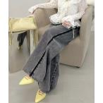 ジーンズ デニム デニムパンツ サイドラインワイドデニムパンツ レディース