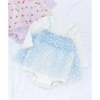ベビー服 ロンパース 「リンク」いちご・花柄チュールドッキングカバーオール