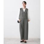 サロペット オーバーオール 「洗える」セットアップ風ジレオールインワン レディース