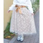 ショッピング花 スカート 花レース×ラメチュールスカート