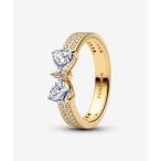 指輪 リング スパークリング リボン ダブルロー リング レディース