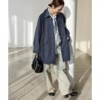 ステンカラーコート コート コットンステンカラーミディコート レディース
