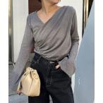 tシャツ ドレープアシメネックTシャツ レディース