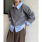 ニット セーター シャツドッキングニットプルオーバー レディース