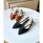 パンプス Vラインミュールパンプス