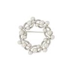 ブローチ 「フォーマル／入卒」パール調×サークルデザインブローチ レディース