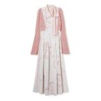 ワンピース リボンディテールカーデセットワンピース