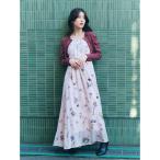 ショッピングカーデ ワンピース カーデセットフローラルプリントキャミワンピース