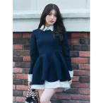 シャツレイヤードニットチュニック レディース